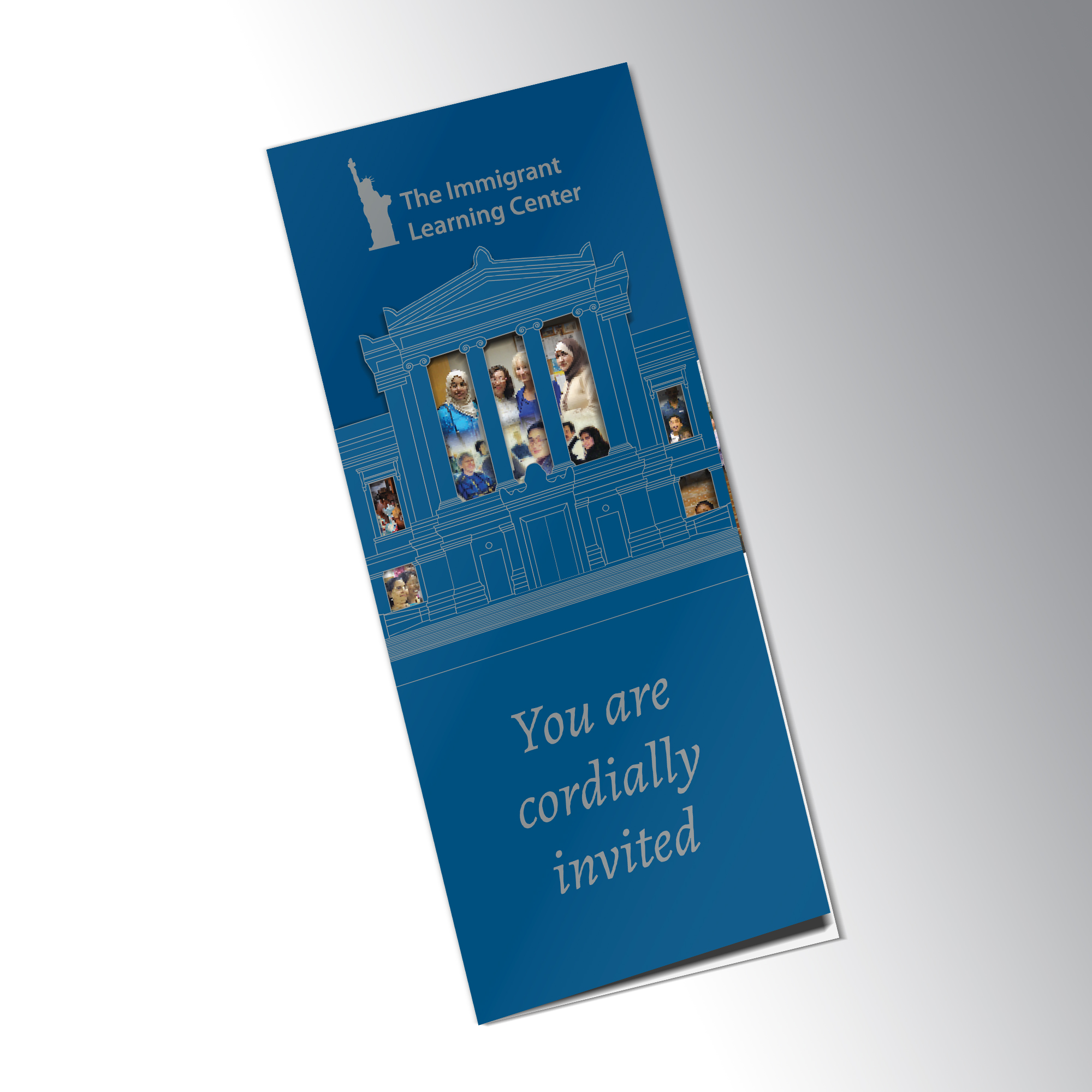 Print invitation for The Immigrant Learning Center's 30th Anniversary Gala. Part of an event package for The Immigrant Learning Center.