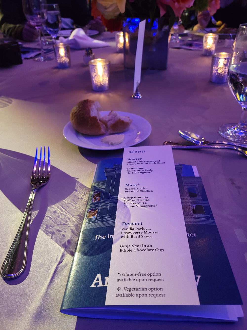 The Immigrant Learning Center's 30th Anniversary menu.