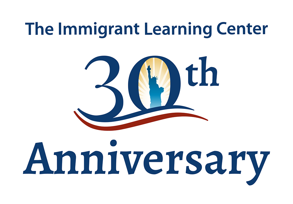 Logo for light backgrounds for The Immigrant Learning Center's 30th Anniversary Gala.