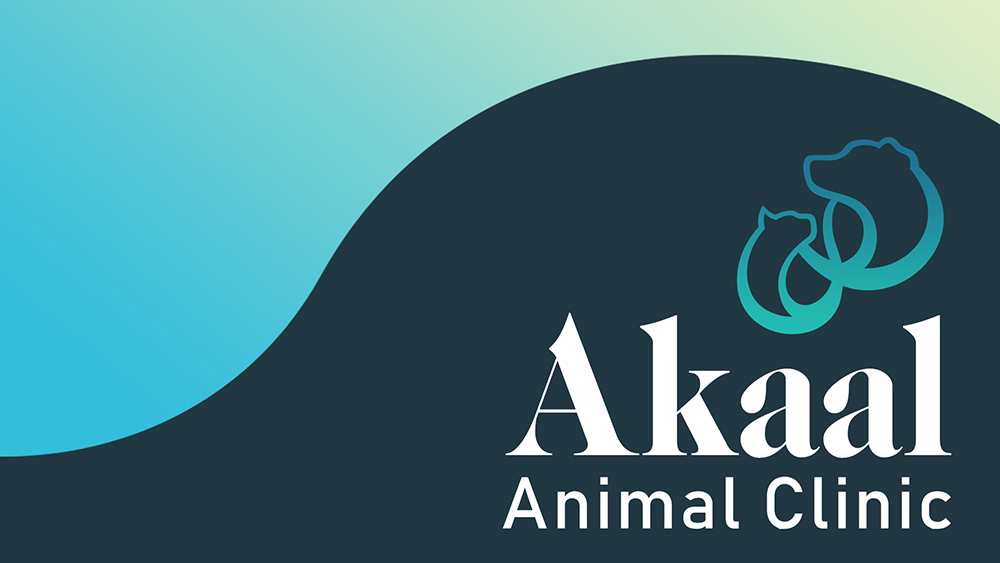 Logo for dark backgrounds for Akaal Animal Clinic, a veterinary office.