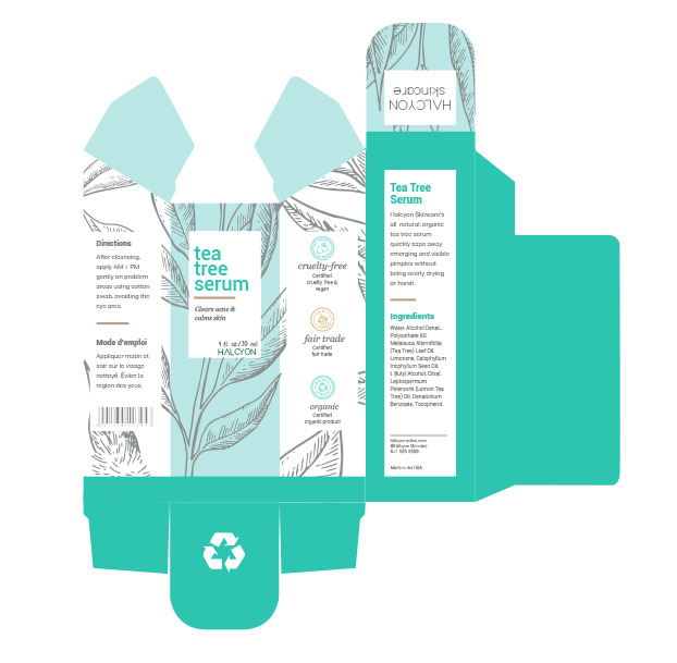 Flat package design for Halcyon Skincare.