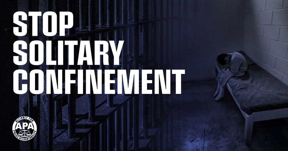 Social media graphic for the campaign to stop solitary confinement.