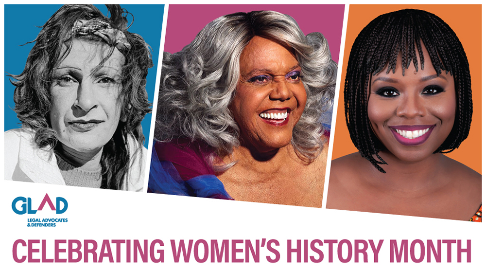Social media graphic celebrating Women's History Month for GLBTQ Legal Advocates and Defenders (GLAD).